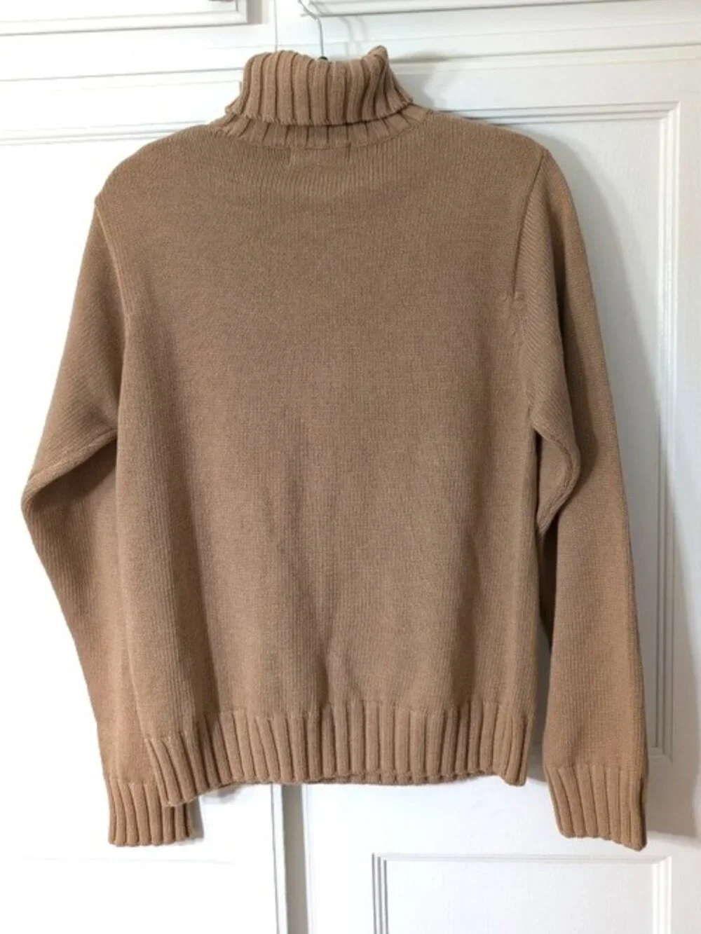 Women's 100% Cotton Oversize Camel Turtleneck‎ Sweater Casual Knit Pullover Sz M